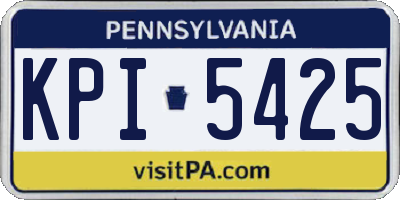 PA license plate KPI5425