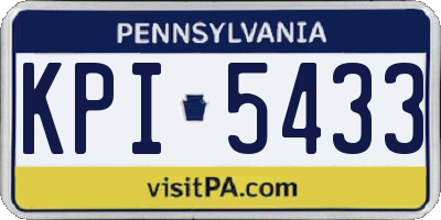 PA license plate KPI5433
