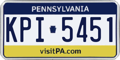 PA license plate KPI5451