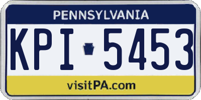 PA license plate KPI5453