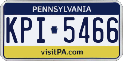 PA license plate KPI5466