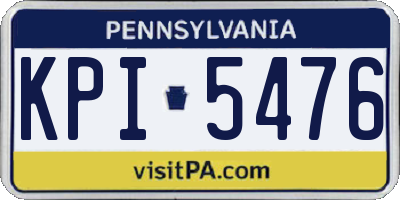 PA license plate KPI5476