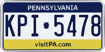 PA license plate KPI5478