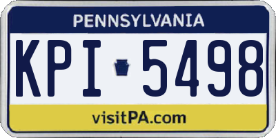 PA license plate KPI5498