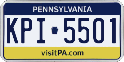 PA license plate KPI5501