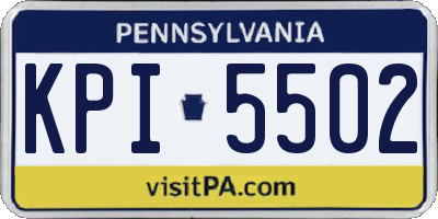 PA license plate KPI5502