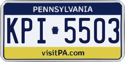 PA license plate KPI5503