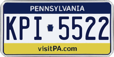 PA license plate KPI5522