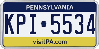 PA license plate KPI5534