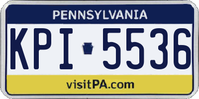 PA license plate KPI5536