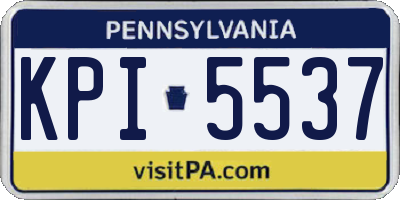 PA license plate KPI5537