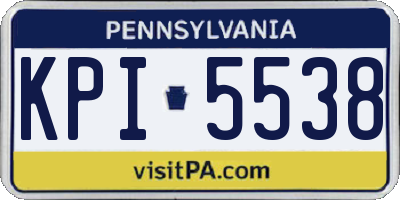 PA license plate KPI5538