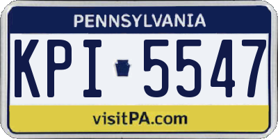 PA license plate KPI5547