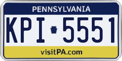 PA license plate KPI5551