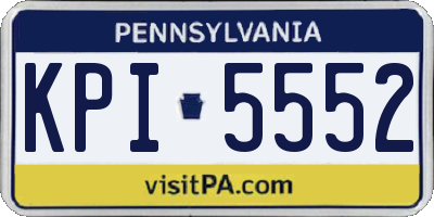 PA license plate KPI5552