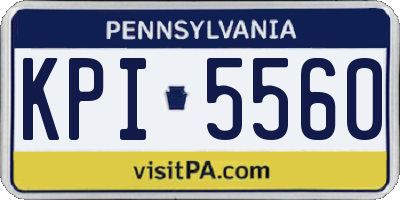 PA license plate KPI5560