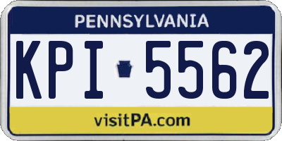 PA license plate KPI5562