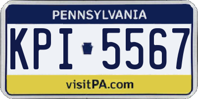 PA license plate KPI5567