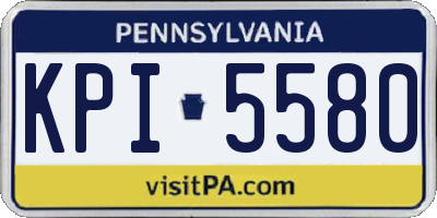 PA license plate KPI5580