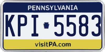 PA license plate KPI5583
