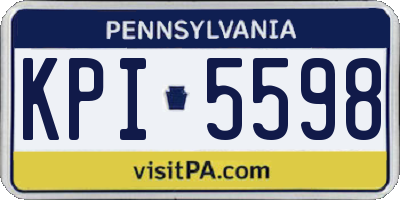 PA license plate KPI5598