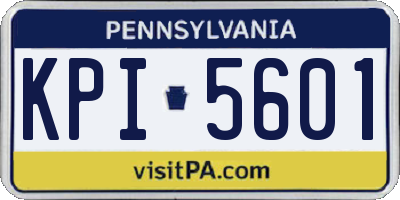 PA license plate KPI5601
