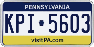 PA license plate KPI5603
