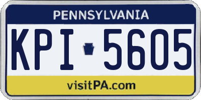 PA license plate KPI5605