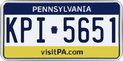 PA license plate KPI5651