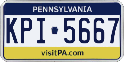 PA license plate KPI5667