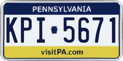 PA license plate KPI5671