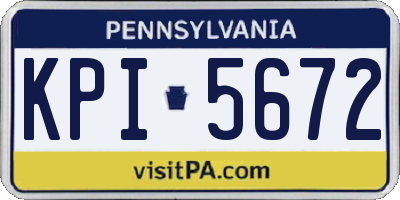 PA license plate KPI5672