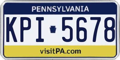 PA license plate KPI5678