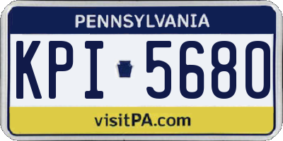 PA license plate KPI5680
