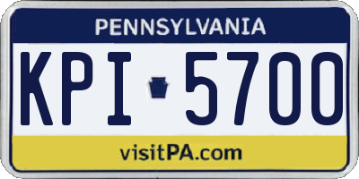 PA license plate KPI5700