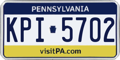 PA license plate KPI5702