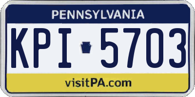 PA license plate KPI5703