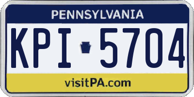 PA license plate KPI5704
