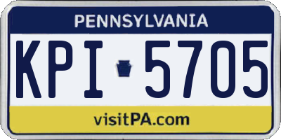 PA license plate KPI5705