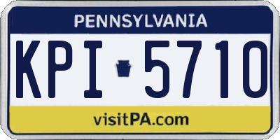 PA license plate KPI5710