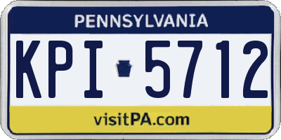 PA license plate KPI5712