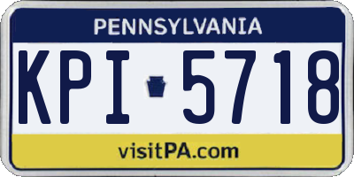 PA license plate KPI5718