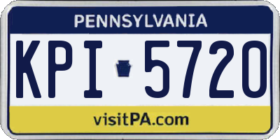 PA license plate KPI5720