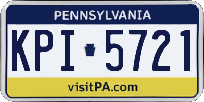 PA license plate KPI5721