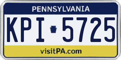 PA license plate KPI5725