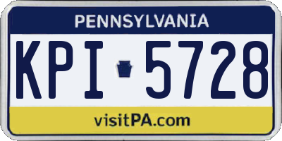 PA license plate KPI5728