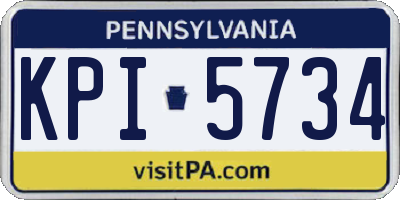 PA license plate KPI5734