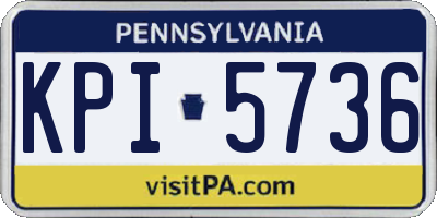 PA license plate KPI5736