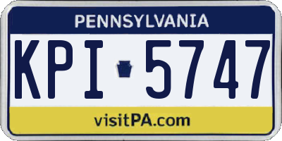 PA license plate KPI5747