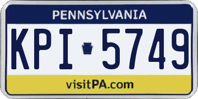 PA license plate KPI5749